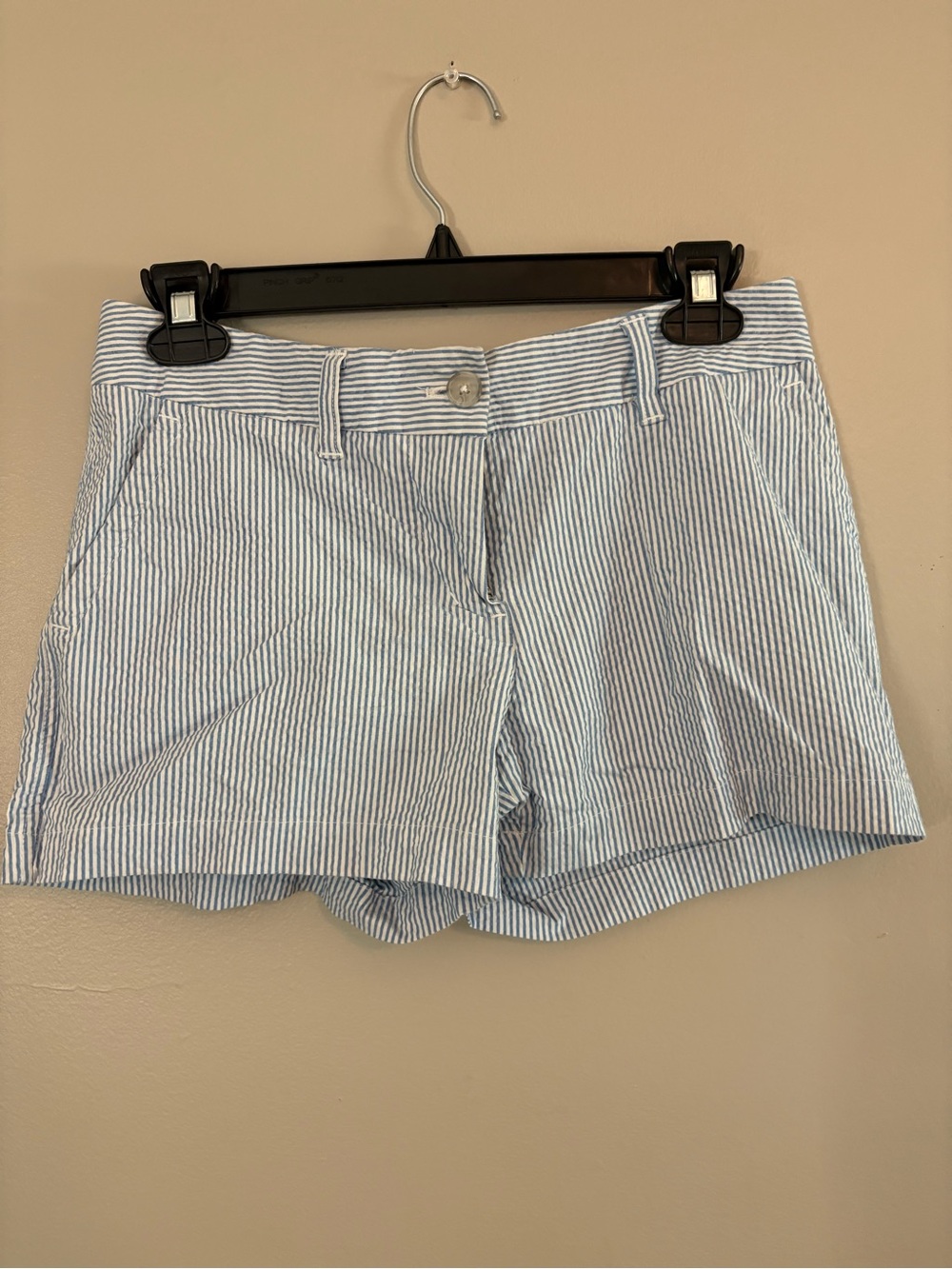 Southern Tide Blue and White Seersucker Shorts